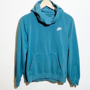 Nike Funnel Neck Pullover Hoodie Blue Green Great Condition Women’s Size Large
